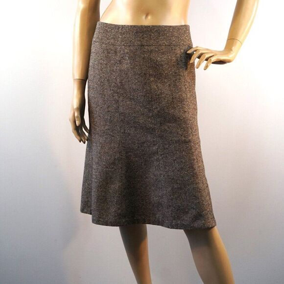 Talbots Dresses & Skirts - Talbots Tweed Skirt Womens Size 4 Above Knee Brown Wool Blend Italian Fabric